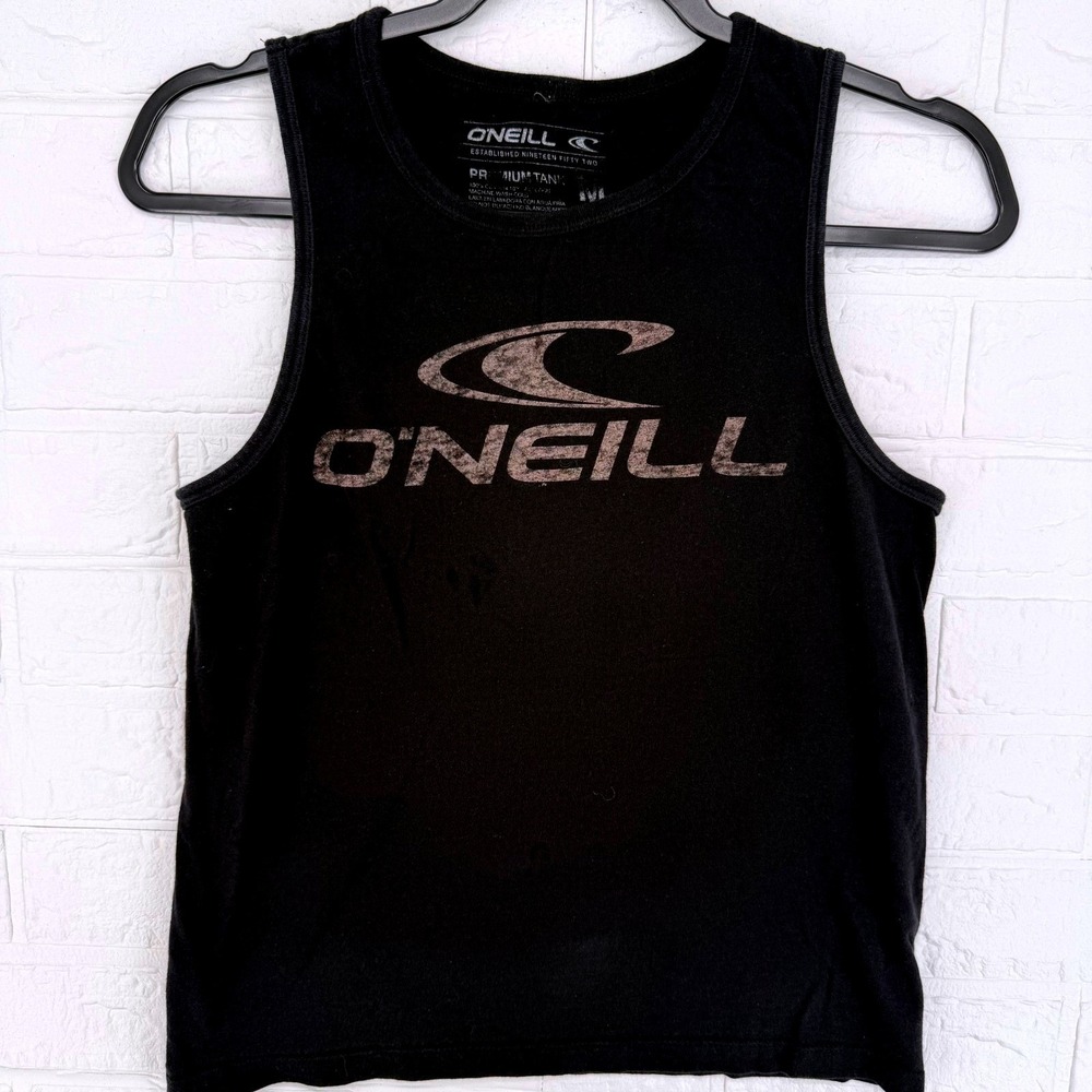 O'Neill Premium Tank Mens Medium Black Graphic Logo Sleeveless Surf Tee 694
